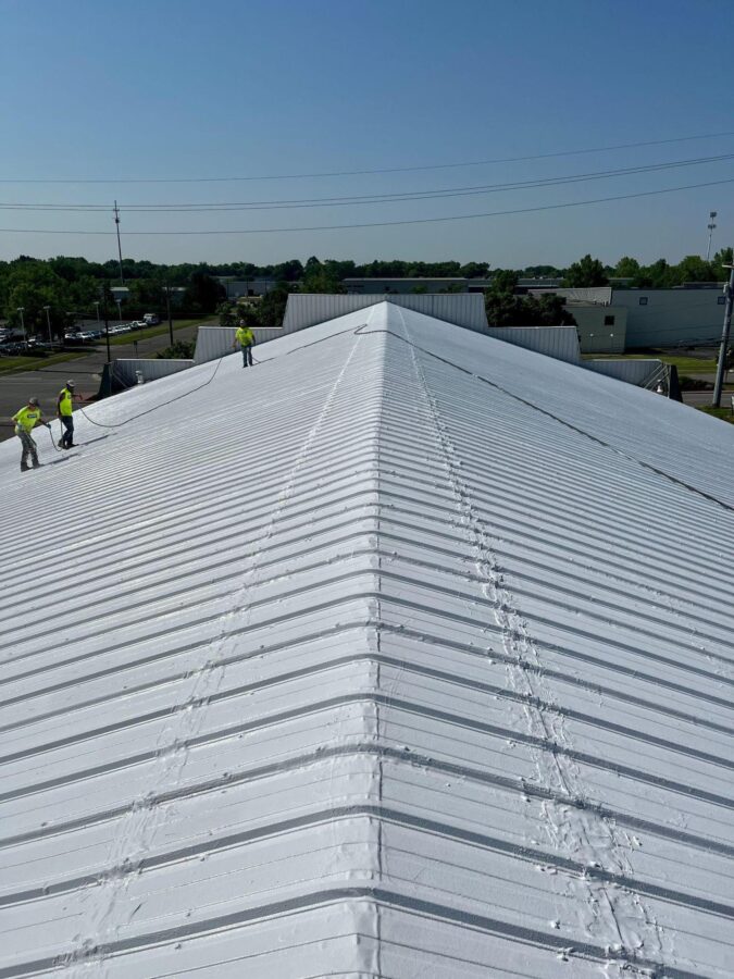 Preferred Roofing Roofers on Roof OKC Metal Roof Installation